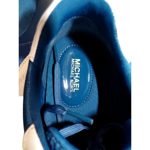 MK Michael Kors Allie Stride Extreme Mixed Media Trainers Blue Gray US 7M #555 - Picture 10 of 10